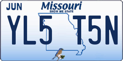 MO license plate YL5T5N