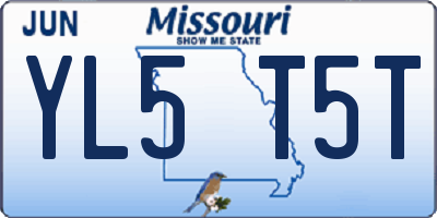 MO license plate YL5T5T