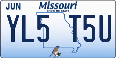 MO license plate YL5T5U
