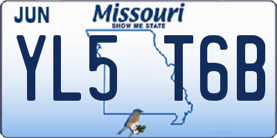 MO license plate YL5T6B