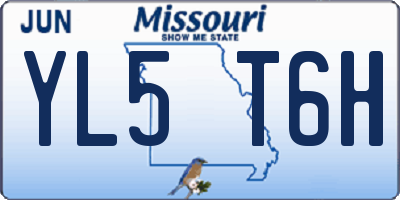 MO license plate YL5T6H