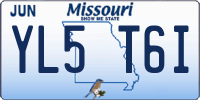 MO license plate YL5T6I