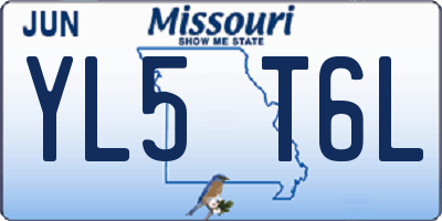 MO license plate YL5T6L