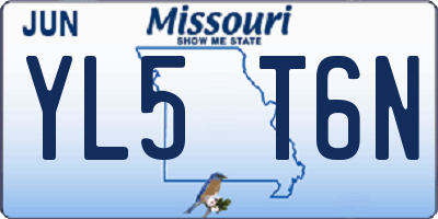 MO license plate YL5T6N