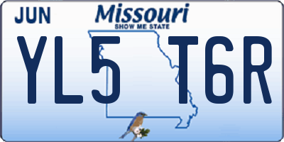 MO license plate YL5T6R