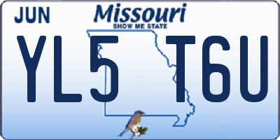 MO license plate YL5T6U