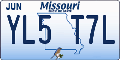MO license plate YL5T7L