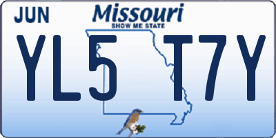 MO license plate YL5T7Y