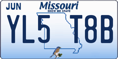 MO license plate YL5T8B