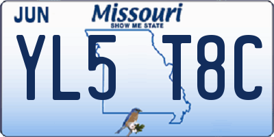 MO license plate YL5T8C