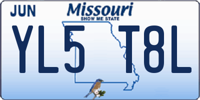 MO license plate YL5T8L