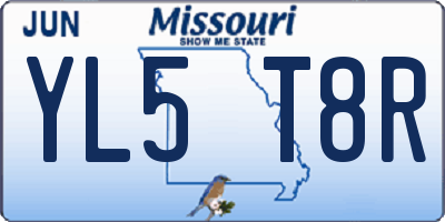 MO license plate YL5T8R