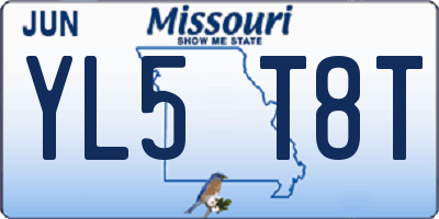 MO license plate YL5T8T