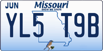 MO license plate YL5T9B