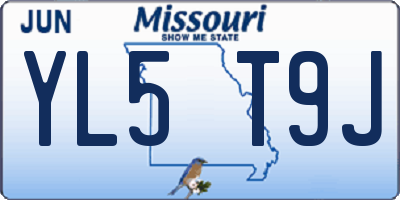 MO license plate YL5T9J