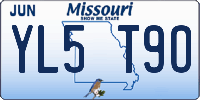 MO license plate YL5T9O