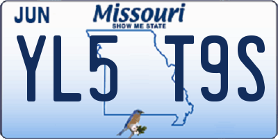 MO license plate YL5T9S