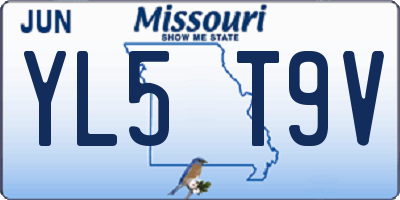 MO license plate YL5T9V