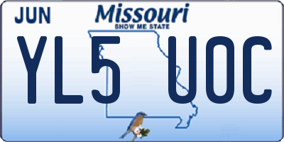 MO license plate YL5U0C