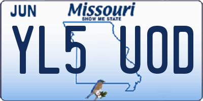 MO license plate YL5U0D
