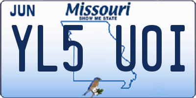 MO license plate YL5U0I
