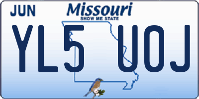 MO license plate YL5U0J