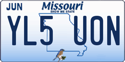 MO license plate YL5U0N