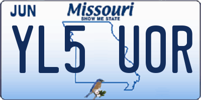 MO license plate YL5U0R