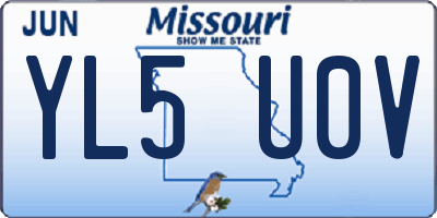 MO license plate YL5U0V