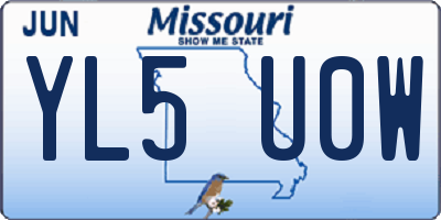 MO license plate YL5U0W