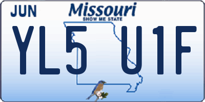 MO license plate YL5U1F