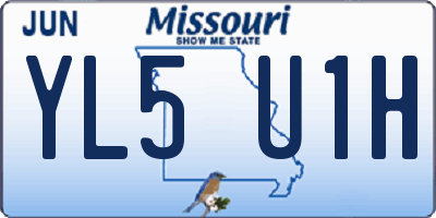 MO license plate YL5U1H