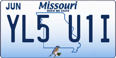 MO license plate YL5U1I