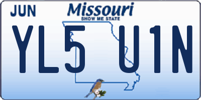 MO license plate YL5U1N