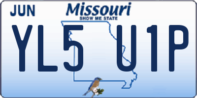 MO license plate YL5U1P