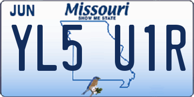 MO license plate YL5U1R