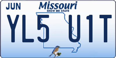 MO license plate YL5U1T