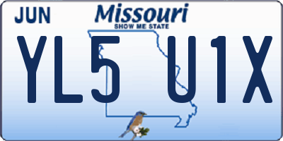 MO license plate YL5U1X