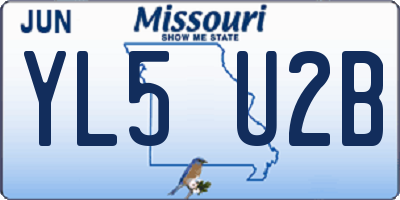 MO license plate YL5U2B