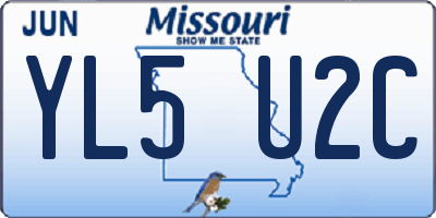 MO license plate YL5U2C
