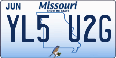 MO license plate YL5U2G