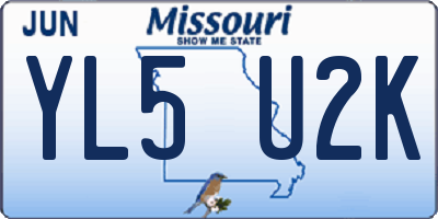 MO license plate YL5U2K