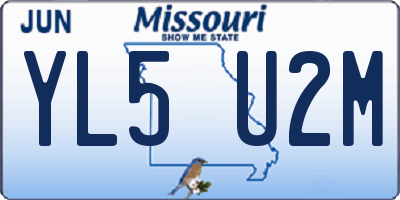 MO license plate YL5U2M