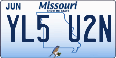 MO license plate YL5U2N