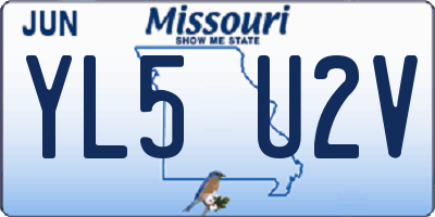 MO license plate YL5U2V