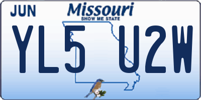 MO license plate YL5U2W