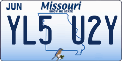 MO license plate YL5U2Y