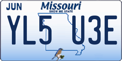 MO license plate YL5U3E
