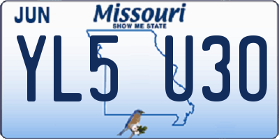 MO license plate YL5U3O