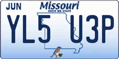 MO license plate YL5U3P